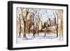 Winter in Central Park V - In the Style of Oil Painting-Philippe Hugonnard-Framed Giclee Print