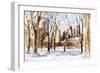 Winter in Central Park V - In the Style of Oil Painting-Philippe Hugonnard-Framed Giclee Print