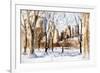 Winter in Central Park V - In the Style of Oil Painting-Philippe Hugonnard-Framed Giclee Print