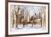 Winter in Central Park V - In the Style of Oil Painting-Philippe Hugonnard-Framed Giclee Print