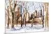 Winter in Central Park V - In the Style of Oil Painting-Philippe Hugonnard-Mounted Giclee Print