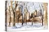 Winter in Central Park V - In the Style of Oil Painting-Philippe Hugonnard-Stretched Canvas