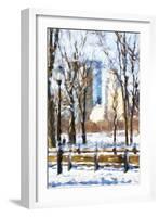 Winter in Central Park VI - In the Style of Oil Painting-Philippe Hugonnard-Framed Giclee Print