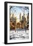 Winter in Central Park VIII - In the Style of Oil Painting-Philippe Hugonnard-Framed Giclee Print