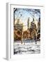 Winter in Central Park VIII - In the Style of Oil Painting-Philippe Hugonnard-Framed Giclee Print