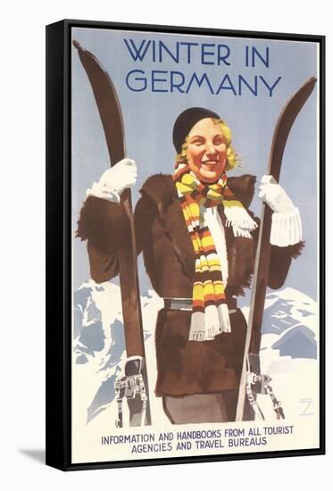 Winter in Germany Travel Poster-null-Framed Stretched Canvas