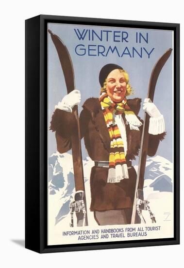 Winter in Germany Travel Poster-null-Framed Stretched Canvas