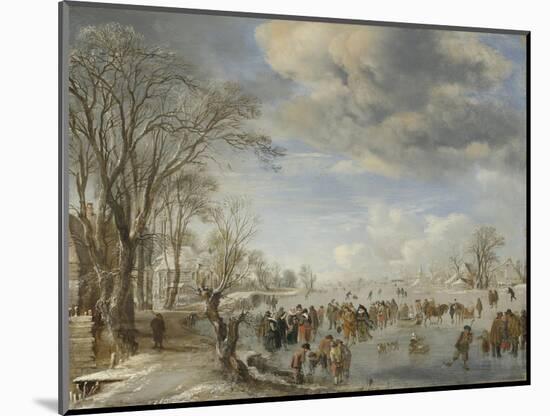 Winter in Holland, Skating Scene, 1645-Aert van der Neer-Mounted Giclee Print