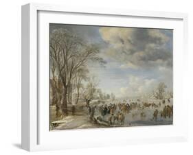 Winter in Holland, Skating Scene, 1645-Aert van der Neer-Framed Giclee Print
