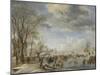 Winter in Holland, Skating Scene, 1645-Aert van der Neer-Mounted Giclee Print