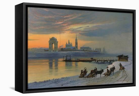 Winter in Irkutsk at the Angara, 1886-Nikolay Fjodorow Dobrovolsky-Framed Stretched Canvas
