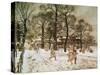 Winter in Kensington Gardens from 'Peter Pan in Kensington Gardens' by J.M. Barrie, 1906-Arthur Rackham-Stretched Canvas