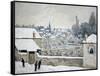 Winter in Louveciennes-Alfred Sisley-Framed Stretched Canvas