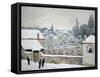 Winter in Louveciennes-Alfred Sisley-Framed Stretched Canvas