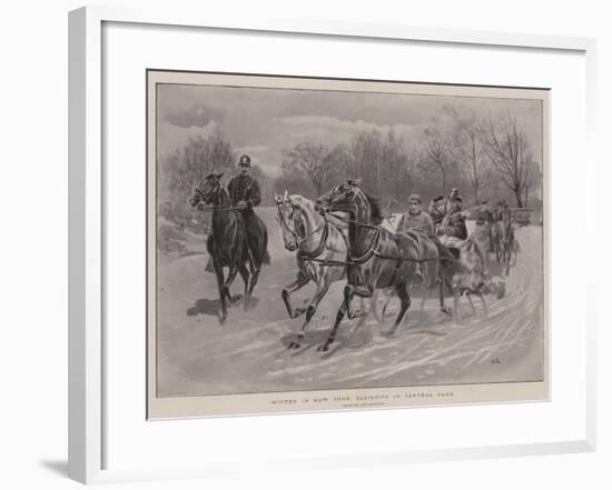 Winter in New York, Sleighing in Central Park-John Charlton-Framed Giclee Print