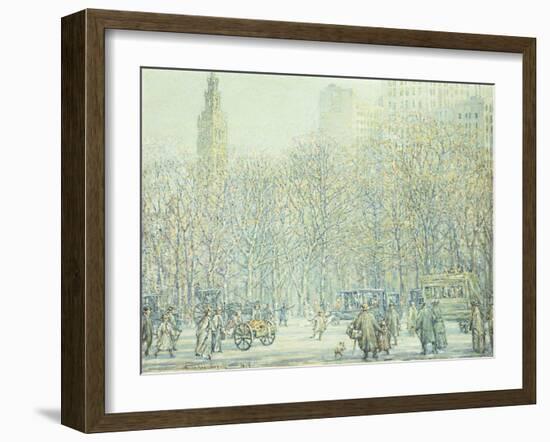 Winter in New York-F. Usher Voll-Framed Giclee Print