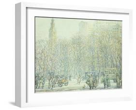 Winter in New York-F. Usher Voll-Framed Giclee Print