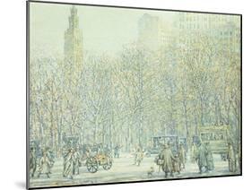 Winter in New York-F. Usher Voll-Mounted Giclee Print