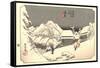 Winter in Old Seaside Village-null-Framed Stretched Canvas