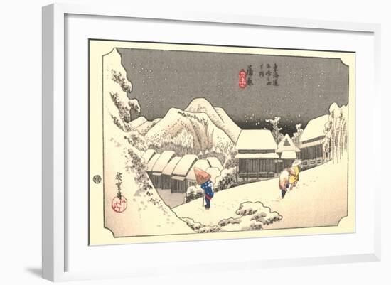 Winter in Old Seaside Village-null-Framed Art Print