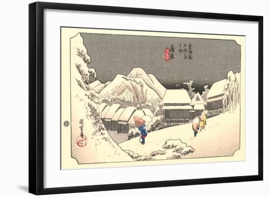 Winter in Old Seaside Village-null-Framed Art Print