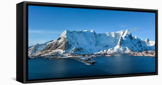 Winter in Olenilsoya in Reine, Lofoten Islands, Norway-Felix Lipov-Framed Stretched Canvas