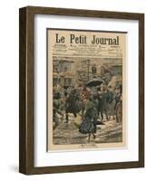 Winter in Paris, Walking in the Mud-French School-Framed Giclee Print