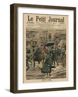 Winter in Paris, Walking in the Mud-French School-Framed Giclee Print