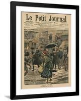 Winter in Paris, Walking in the Mud-French School-Framed Giclee Print