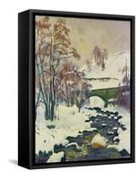 Winter in Stampa-Giovanni Giacometti-Framed Stretched Canvas