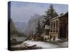 Winter in the Bavarian Alps-Jakob Gauermann-Stretched Canvas
