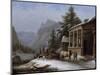 Winter in the Bavarian Alps-Jakob Gauermann-Mounted Giclee Print