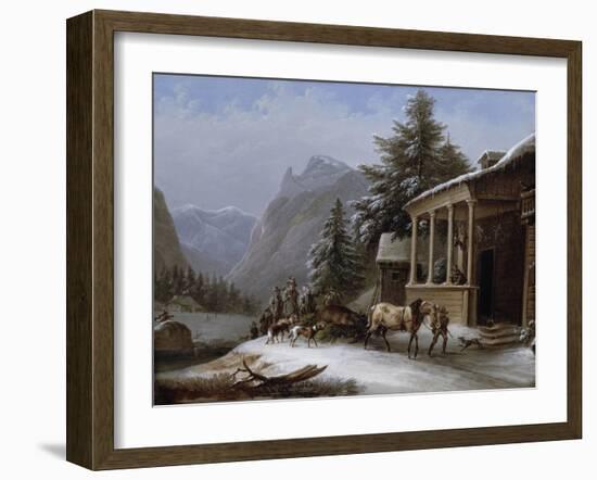 Winter in the Bavarian Alps-Jakob Gauermann-Framed Giclee Print