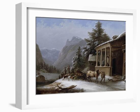 Winter in the Bavarian Alps-Jakob Gauermann-Framed Giclee Print