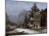 Winter in the Bavarian Alps-Jakob Gauermann-Mounted Giclee Print