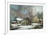 Winter in the Country - a Cold Morning, New England-Currier & Ives-Framed Giclee Print