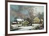 Winter in the Country - a Cold Morning, New England-Currier & Ives-Framed Giclee Print