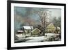 Winter in the Country - a Cold Morning, New England-Currier & Ives-Framed Giclee Print