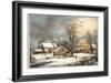 Winter in the Country a Cold Morning-Currier & Ives-Framed Giclee Print
