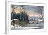 Winter in the Country, Getting Ice, Pub. by Currier and Ives, New York, 1864-George Durrie-Framed Giclee Print