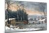 Winter in the Country, Getting Ice, Pub. by Currier and Ives, New York, 1864-George Durrie-Mounted Giclee Print