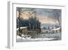 Winter in the Country, Getting Ice, Pub. by Currier and Ives, New York, 1864-George Durrie-Framed Giclee Print