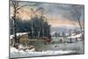 Winter in the Country, Getting Ice, Pub. by Currier and Ives, New York, 1864-George Durrie-Mounted Giclee Print