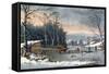 Winter in the Country, Getting Ice, Pub. by Currier and Ives, New York, 1864-George Durrie-Framed Stretched Canvas