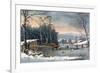 Winter in the Country, Getting Ice, Pub. by Currier and Ives, New York, 1864-George Durrie-Framed Giclee Print