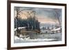 Winter in the Country, Getting Ice, Pub. by Currier and Ives, New York, 1864-George Durrie-Framed Giclee Print