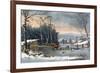 Winter in the Country, Getting Ice, Pub. by Currier and Ives, New York, 1864-George Durrie-Framed Giclee Print