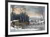 Winter in the Country, Getting Ice, Pub. by Currier and Ives, New York, 1864-George Durrie-Framed Giclee Print