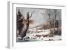 Winter in the Country, Homeward from the Wood-Currier & Ives-Framed Giclee Print