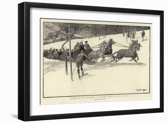 Winter in the Engadine, a Tailing Party at Davos Platz-Frank Craig-Framed Giclee Print